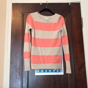 Tan and coral sweater